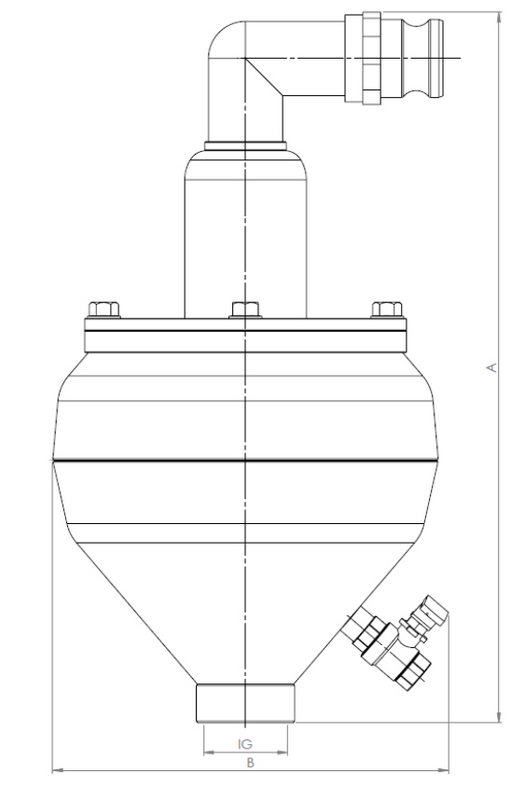 Model 989, Automatic air release and vacuum valve, short body, ss 316