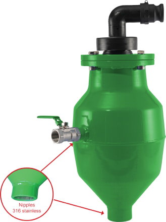 Model 986, Automatic air release and vacuum valve, epoxy powder coated, for operating range: 0 – 250 PSI (17.2 Bar) (Tested maximum pressure 375 PSI)